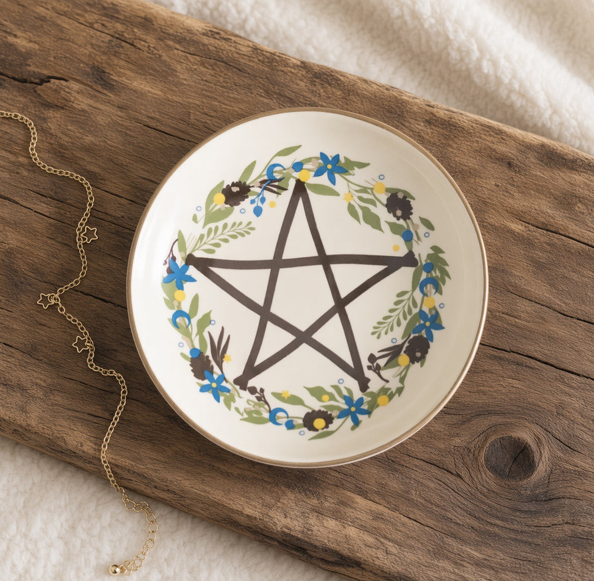 Schmuckschale „Solstice Wreath“ mit Pentagramm