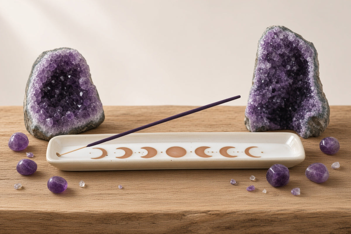 Räucherschale mit Mondphasen