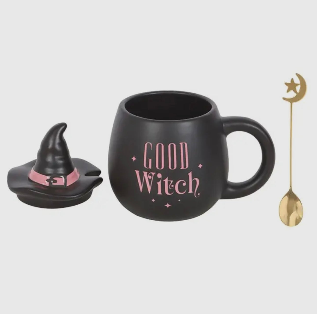✨ Good Witch Zaubertasse mit Hexenhut-Deckel & Mondlöffel