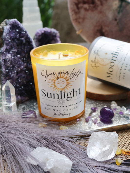 Kristallkerze Sunlight mit gelben Achat