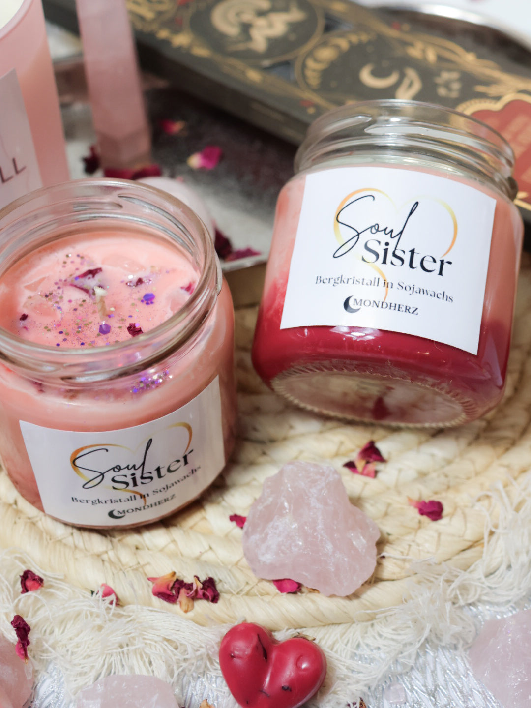 Kristallkerze Soul Sister mit Bergkristall