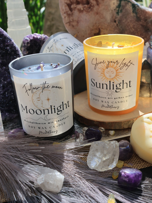 Kristallkerze Sunlight mit gelben Achat
