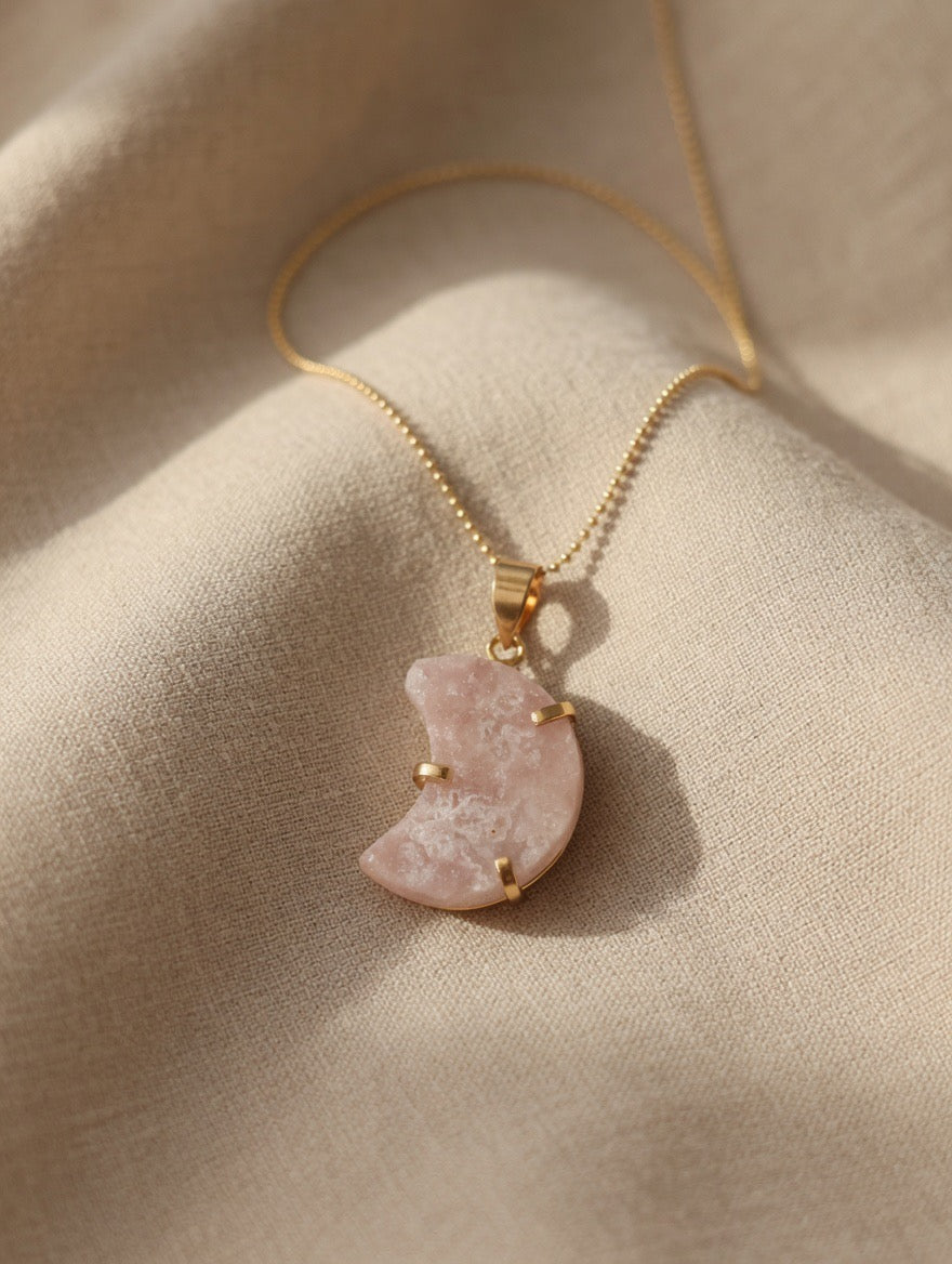 Rosa Amethyst Mond Halskette Intuition