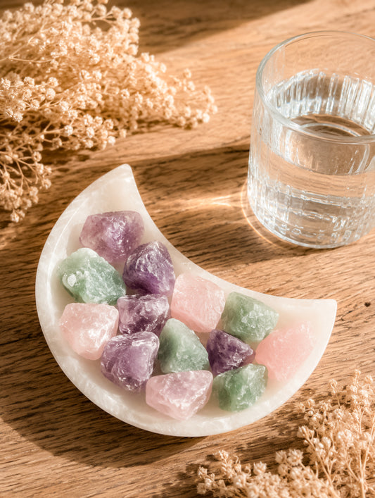 Wassersteine Hautpflege Amethyst Rosenquarz Aventurin 